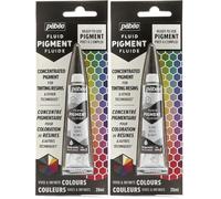 PEBEO Fluid Pigment - Concentré Pigmentaire Liquide pour Coloration de Résine - Couleurs Miscibles - Effet Opaque ou Transparent - Origine Naturelle, Blanc, 20 ml 650661 (Lot de 2)