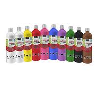 PEBEO Lot de 10 Flacons 1 Litres Peinture Gouache Primacolor Assorties