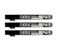 PÉBÉO Lot de 3 Marqueurs Acrylique Pointe ronde 1,2mm Noir