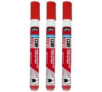 Pébéo Lot De 3 Marqueurs Acrylique Setacolor Spécial Cuir Mat Satiné Extra Fine Rouge Intense