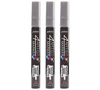 PÉBÉO Lot de 3 Marqueurs peinture 4ARTIST pointe ogive 4 mm ARGENT
