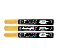 PÉBÉO Lot de 3 Marqueurs peinture 4ARTIST pointe ogive 4mm Or