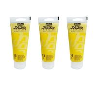 Pébéo Lot De 3 Peintures Studio Acrylique Tube Jaune Azo Clair 100 Ml