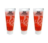 Pébéo Lot De 3 Peintures Studio Acrylique Tube Orange Cadmium Imitation 100 Ml