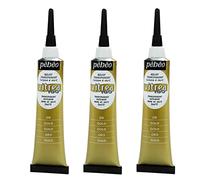 PÉBÉO Lot de 3 Tubes 20ml Peinture acrylique Vitrea 160 Relief brillant OR