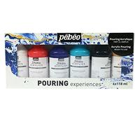 Pebeo Lot de 6 flacons de peinture acrylique liquide brillant 118 ml