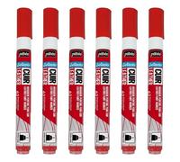 Pébéo Lot De 6 Marqueurs Acrylique Setacolor Spécial Cuir Mat Satiné Extra Fine Rouge Intense