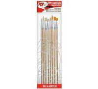 Pebeo - Lot de pinceaux - 8 parties - plat, traceur, rond, biseauté, usé bombé Beige G
