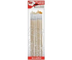 Pebeo - Lot de pinceaux - 8 parties - plat, traceur, rond, biseauté, usé bombé Beige G