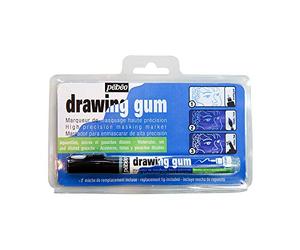 Pébéo - Marqueur Drawing Gum Pointe 0,7 MM - Drawing Gum Marqueur - Gomme à Masquer Aquarelle Liquide - 0,7 mm, Bleutée