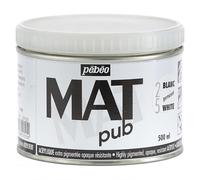 Pébéo - Mat Pub - Peinture Acrylique Extra Fine et Extra Mate - Blanc permanent -500ml, 1 unité (Lot de 1)