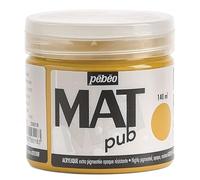 Pébéo - Mat Pub - Peinture Acrylique Extra Fine et Extra Mate - Ocre Jaune -140ml 256018