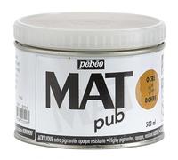 Pébéo - Peinture acrylique Mat Pub - Extra fine et extra mate - Ocre jaune - 500 ml