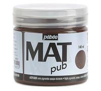 Pébéo - Mat Pub - Peinture Acrylique Extra Fine et Extra Mate - Ombre brûlée -140ml