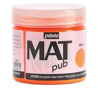 Pébéo - Mat Pub - Peinture Acrylique Extra Fine et Extra Mate - Orange fluorescent -140ml 256027