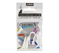 Pébéo – Pointes de rechange pour marqueur Colorex Marker – Pointe-pinceau polyvalente, 3 mines