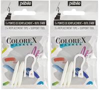 Pebeo - Mine Marqueur Colorex - Pointe-Pinceau Polyvalent - Encre Dessin Multi-outil Tous Supports - 3 Mines Colorex Marker (Lot de 2)