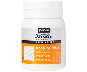 Pébéo - Modeling Paste Studio Acrylics Haute Densité - Modeling Paste Pébéo Acrylique - Pâte Pour Reliefs et Empâtements - Auxiliaire Acrylique Blanc 500 ml