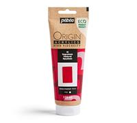 Pébéo - Origin Acrylics 120 ml - Peinture Acrylique Éco-Conçue - Haute Viscosité - Finition Mate - Liant 100% Recyclé - 96% de Matières Premières d’Origine Européenne - Rouge Primaire