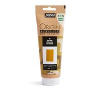 Pébéo - Origin Acrylics 120 ml - Peinture Acrylique Éco-Conçue - Haute Viscosité - Finition Mate - Liant 100% Recyclé - 96% de Matières Premières d’Origine Européenne - Ocre Jaune
