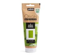 Pébéo - Origin Acrylics 120 ml - Peinture Acrylique Éco-Conçue - Haute Viscosité - Finition Mate - Liant 100% Recyclé - 96% de Matières Premières d’Origine Européenne - Vert Olive Clair