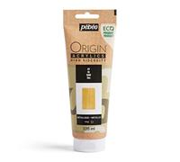 Pébéo - Origin Acrylics 120 ml - Peinture Acrylique Éco-Conçue - Haute Viscosité - Finition Métallique - Liant 100% Recyclé - 96% de Matières Premières d’Origine Européenne - Or