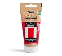 Pébéo - Origin Acrylics 60 ml - Peinture Acrylique Éco-Conçue - Haute Viscosité - Finition Mate - Liant 100% Recyclé - 96% de Matières Premières d’Origine Européenne - Rouge Cadmium Imitation