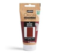 Pébéo - Origin Acrylics 60 ml - Peinture Acrylique Éco-Conçue - Haute Viscosité - Finition Mate - Liant 100% Recyclé - 96% de Matières Premières d’Origine Européenne - Sienne Brûlée