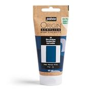Pébéo - Origin Acrylics 60 ml - Peinture Acrylique Éco-Conçue - Haute Viscosité - Finition Mate - Liant 100% Recyclé - 96% de Matières Premières d’Origine Européenne - Bleu Ceruleum