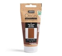 Pébéo - Origin Acrylics 60 ml - Peinture Acrylique Éco-Conçue - Haute Viscosité - Finition Mate - Liant 100% Recyclé - 96% de Matières Premières d’Origine Européenne - Sienne Naturelle