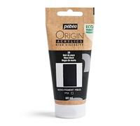 Pébéo - Origin Acrylics 60 ml - Peinture Acrylique Éco-Conçue - Haute Viscosité - Finition Mate - Liant 100% Recyclé - 96% de Matières Premières d’Origine Européenne - Noir de Mars