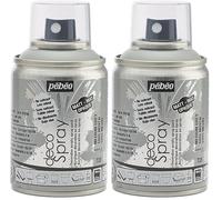 PEBEO - Peinture Acrylique en Spray - Pour la Décoration Multi Supports en Intérieur et Extérieur - Base Eau, Faible Odeur - 100 ml - Finition Mate - Coloris Gris Moyen (Lot de 2)