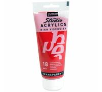 Pébéo Peinture Acrylique Transparente - Rouge Carmin 100ml
