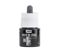 Pébéo – Encre de Chine Graphique – Noir opaque – Flacon 45 ml – Bouchon pipette