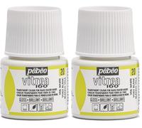PEBEO - Peinture sur Verre Transparante Vitrea 160°C - Blanc Voile - 45 ML (Lot de 2)