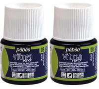 Pebeo - Peinture sur Verre Transparante Vitrea 160°C - Bleu Lapis Lazuli - 45 ML (Lot de 2)