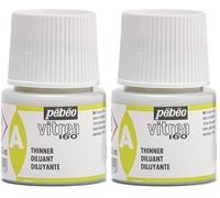 Pebeo - Peinture sur Verre Transparante Vitrea 160°C - Diluant pour Couleurs V160 Transparent - 45 ML (Lot de 2)