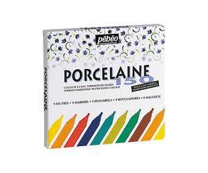 Pebeo Porcelaine 150 marqueur à pointe ronde, 1,2 mm, paquet de 9