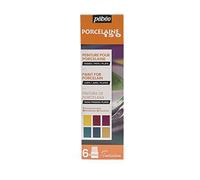 Pébéo - Porcelaine 150 Set Initiation Brillant - Peinture sur Porcelaine - 6 Flacons de 20 ml - Assortiment Jaune Marseille + Ru uchsia + Bleu Turquoise + Saphir + Or