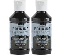 Pebeo Pouring Expériences-Peinture Acrylique Pré-mélangée Prête à l'emploi-Idéal pour Fluid Art, Noir D'Ivoire, 118 ml (Lot de 2)