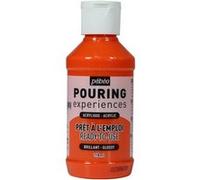 Pébéo Peinture acrylique Pouring – Pré-mélangée, prête à l'emploi, brillante – Orange 118 ml