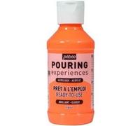 Pébéo – Peinture acrylique Pouring Expériences – Prête à l'emploi – Orange fluorescent – 118 ml