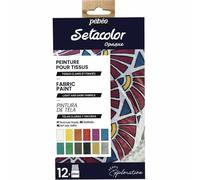 Pébéo Set de 12 peintures Setacolor - 12 x 20 ml