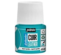 Pébéo – Peinture cuir Setacolor – Résistante rayures/pliures, finition mate – Bleu turquoise 45 ml