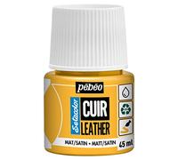 Pébéo - Setacolor Cuir - Peinture Acrylique pour Cuir et Similicuir - Personnalisation Sac, Chaussure, Sneaker- Résistance rayures, pliures, frottements- Finition Mate/Satinée - Jaune Tournesol- 45 ml