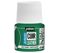 Pébéo - Setacolor Cuir -Peinture Acrylique pour Cuir et Similicuir - Personnalisation Sac, Chaussure, Sneaker- Résistance rayures, pliures, frottements - Finition Mate/Satinée - Vert Cactus - 45 ml