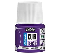 Pébéo - Setacolor Cuir -Peinture Acrylique pour Cuir et Similicuir - Personnalisation Sac, Chaussure, Sneaker- Résistance rayures, pliures, frottements- Finition Mate/Satinée - Violet Aubergine -45 ml