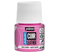 Pébéo - Setacolor Cuir - Peinture Acrylique pour Cuir et Similicuir - Personnalisation Sac, Chaussure, Sneaker- Résistance rayures, pliures, frottements - Finition Mate/Satinée - Rose Candy - 45 ml