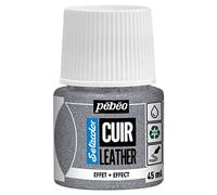 Pébéo - Setacolor Cuir - Peinture Acrylique pour Cuir et Similicuir - Personnalisation Sac, Chaussure, Sneaker- Résistance rayures, pliures, frottements - Effet Paillette - Paillette Argent - 45 ml