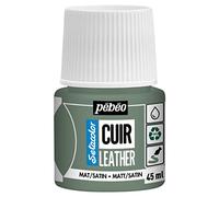 Pébéo - Setacolor Cuir -Peinture Acrylique pour Cuir et Similicuir - Personnalisation Sac, Chaussure, Sneaker- Résistance rayures, pliures, frottements - Finition Mate/Satinée - Vert Matcha- 45 ml